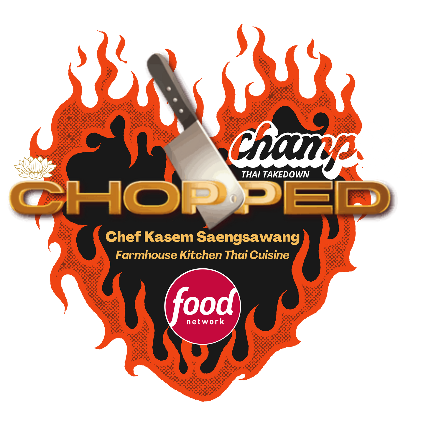 “Thai Takedown” Vegetable Cleaver Damascus steel blade 67 layers Knife – Limited Edition by Chopped Champion Chef Kasem Saengsawang