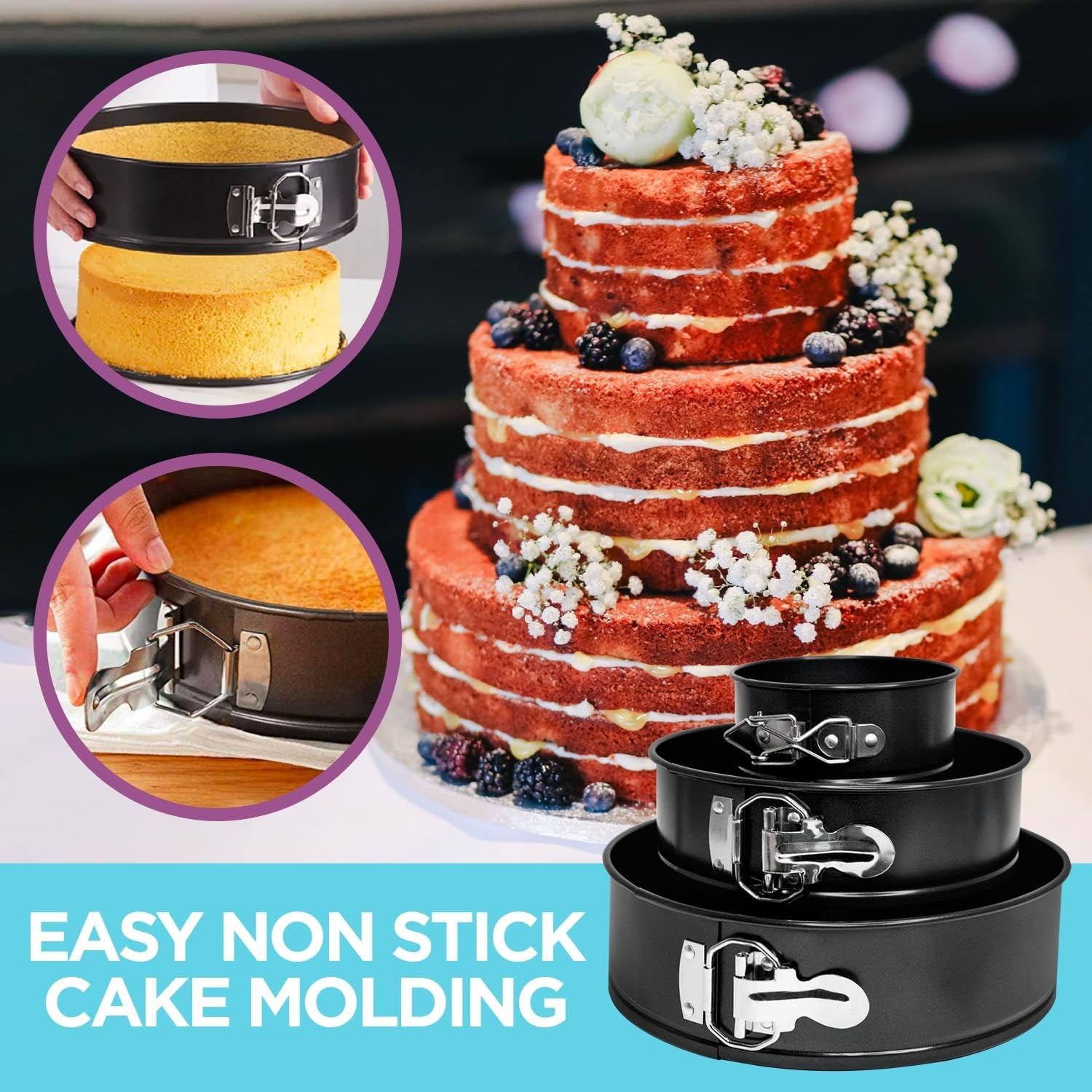 638-Piece Deluxe Cake Decorating Set - Unleash Your Pastry Potential, Premium Rotating Cake Turntable, Extensive 48 Piping Tips, Cutting-Edge 7-Russian and 7-Korean Nozzles, 3 Springform Pans