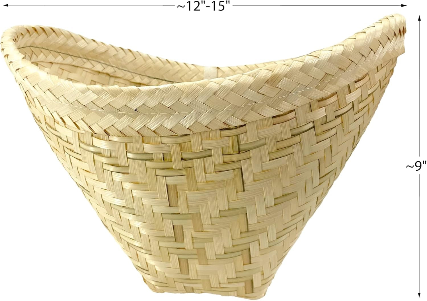 Sticky Rice Cooking Set Bamboo Steamer Basket with 24’’ Cheesecloth, Wicker Lid, and Kratip Toffee Toned