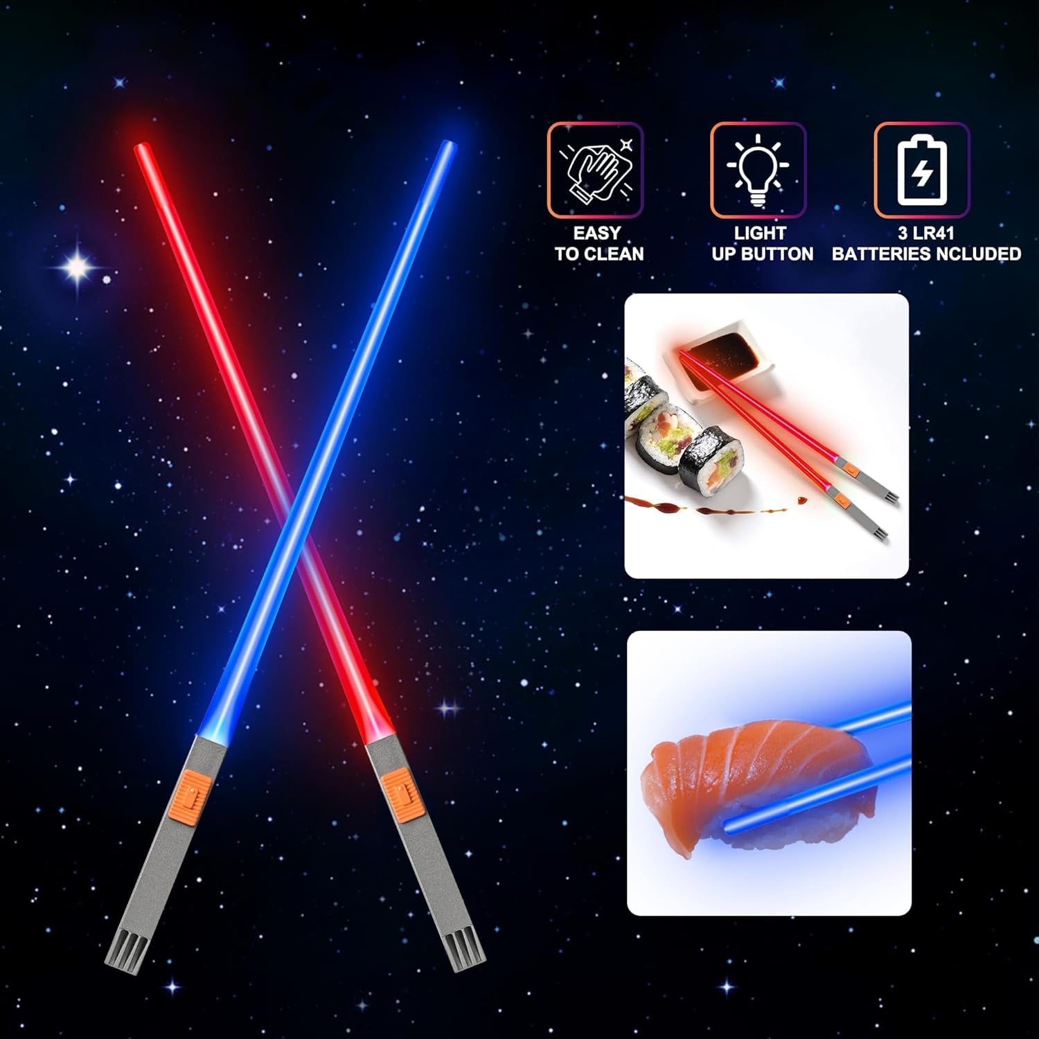 Lightsaber Chopsticks - LED Glowing Light Saber Chopsticks | Mini Lightsaber Chopsticks