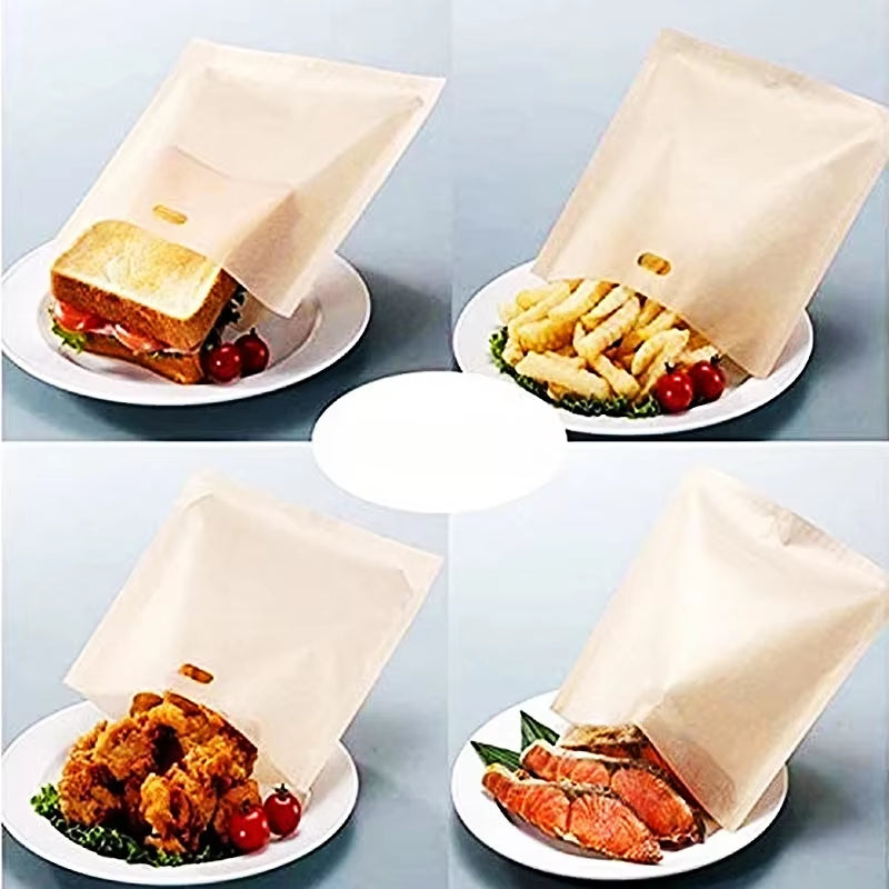 Reusable Toaster Bag Non Stick Bread Bag Sandwich Bags Fiberglass Toast Microwave Heating Pastry Tools