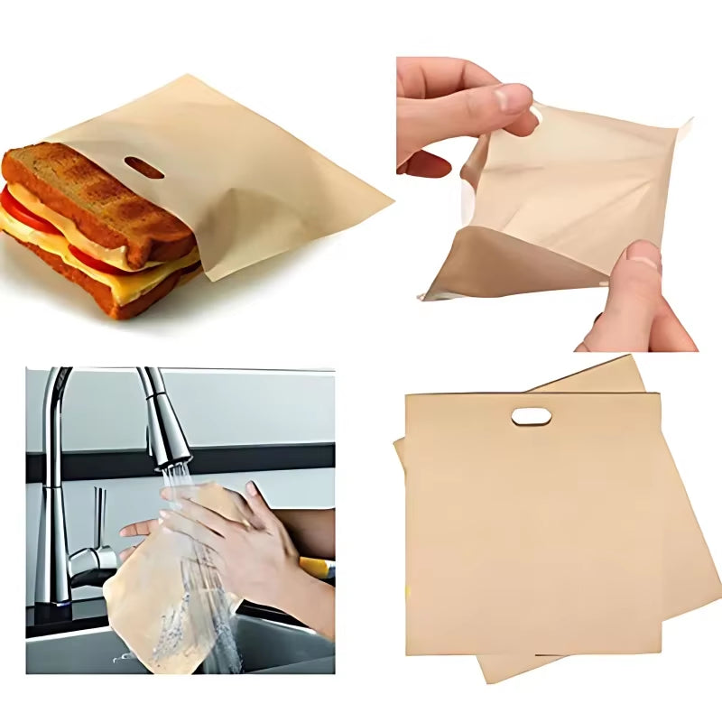 Reusable Toaster Bag Non Stick Bread Bag Sandwich Bags Fiberglass Toast Microwave Heating Pastry Tools