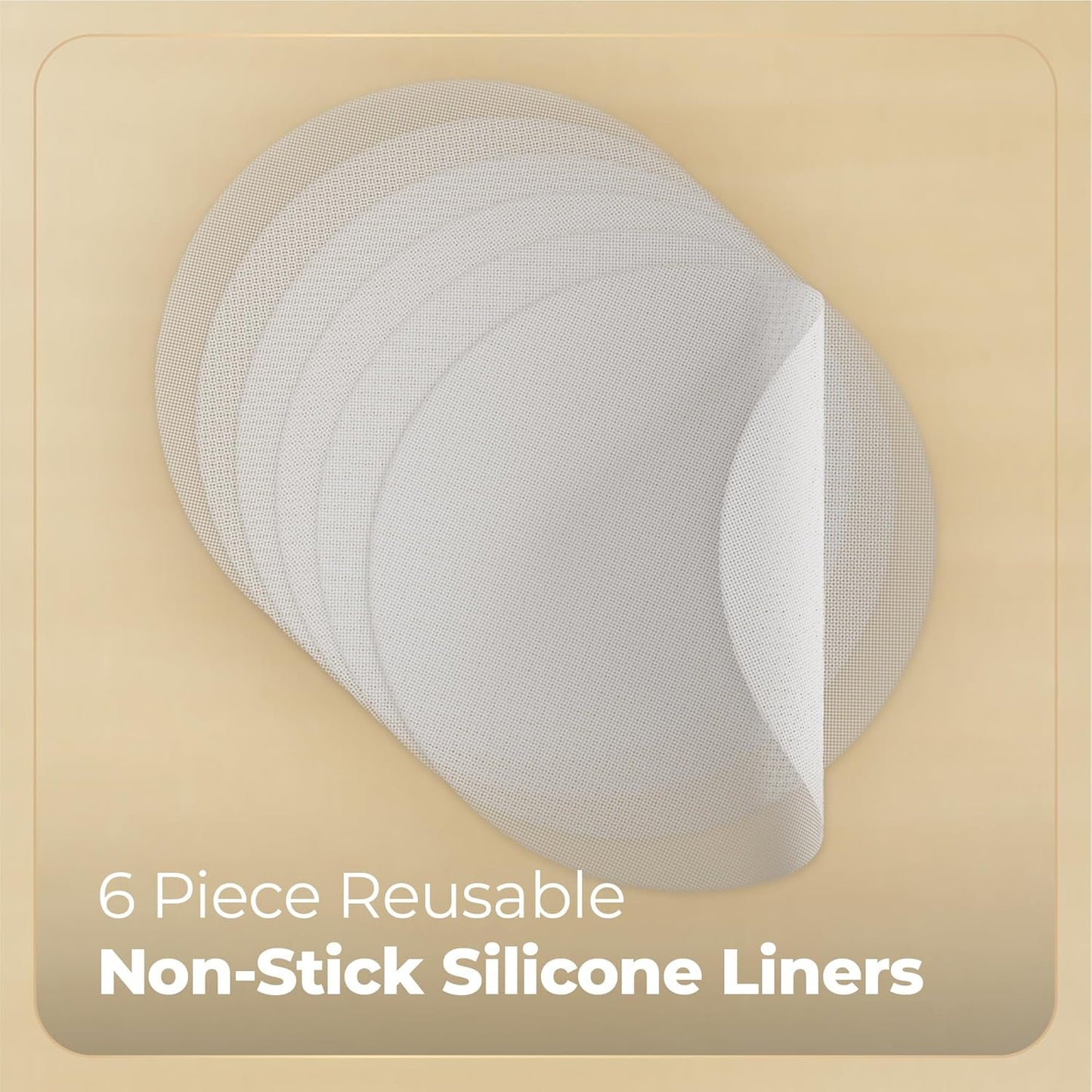 Prime Home Direct Bamboo Steamer Silicone Liners – 6 Count, Reusable Non-Stick 10, 12 Inch Liners for Food Steamers, Air Fryers, Dumplings, and Dim Sum