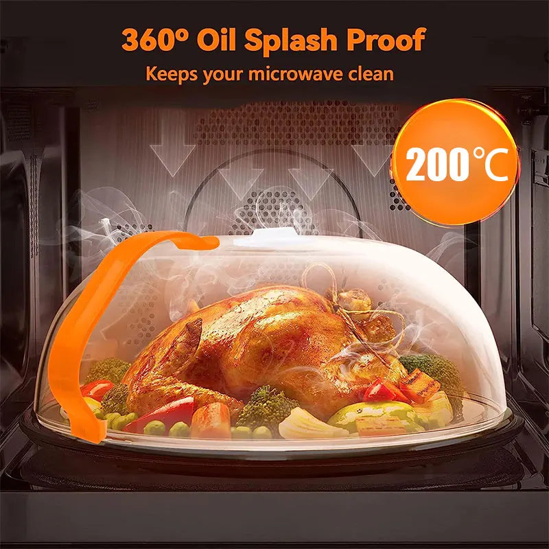 Large Microwave Splatter Cover BPA Free Microwave Oven Plate Food Cover Guard Lid with Adjustable Steam Vents Dishwasher Safe