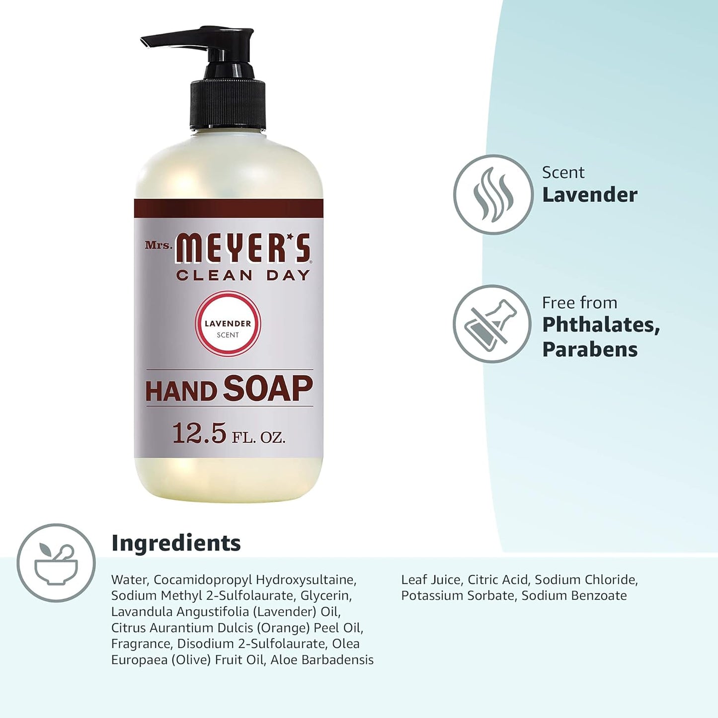 Hand Soap, Made with Essential Oils, Biodegradable Formula, Lavender, 12.5 Fl. Oz