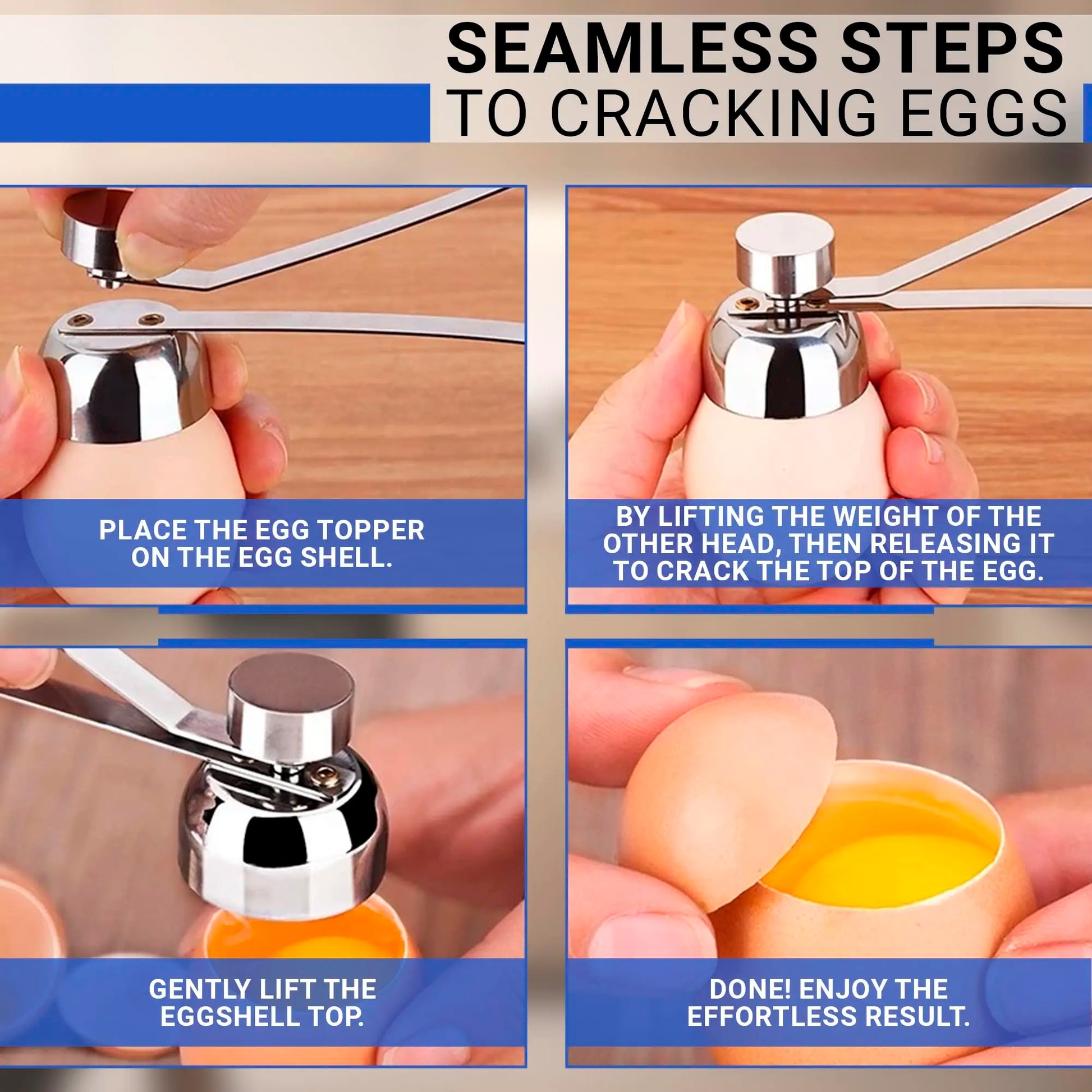 Stainless Steel Egg Cracker Tool - Egg Cutter Tool Eggs Cracker Tool for Kitchen Gadgets Резак Для Яиц Cortador De Huevos