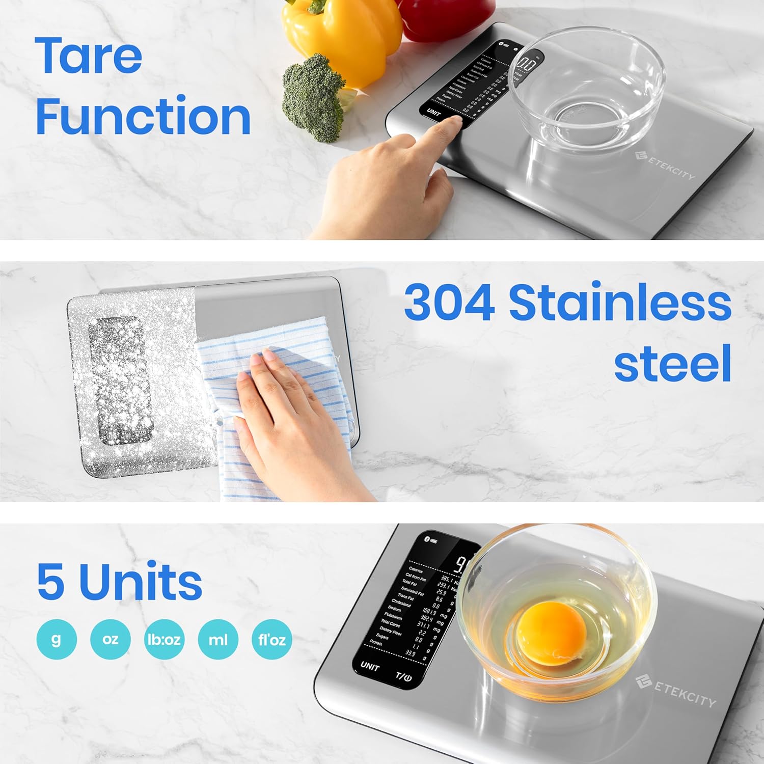  Digital Food Kitchen Scale with Smart Nutrition App – Track Grams, Ounces, Macros, and More for Weight Loss, Baking & Keto