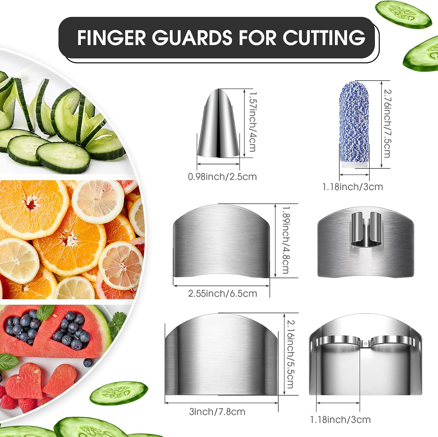 8-Piece Finger Guard Set for Cutting – Stainless Steel Adjustable Knife Finger Protector