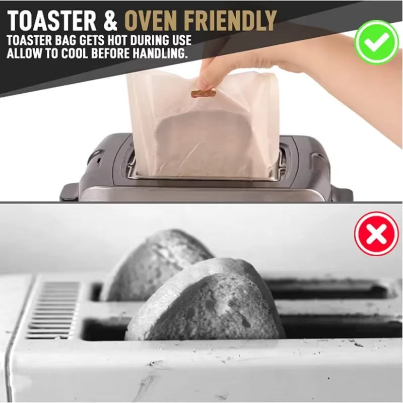 Reusable Toaster Bag Non Stick Bread Bag Sandwich Bags Fiberglass Toast Microwave Heating Pastry Tools