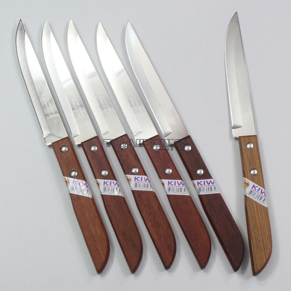 Kiwi Thai Kitchen Steak Knives Stainless Steel Knives  501 6 Pcs per Set