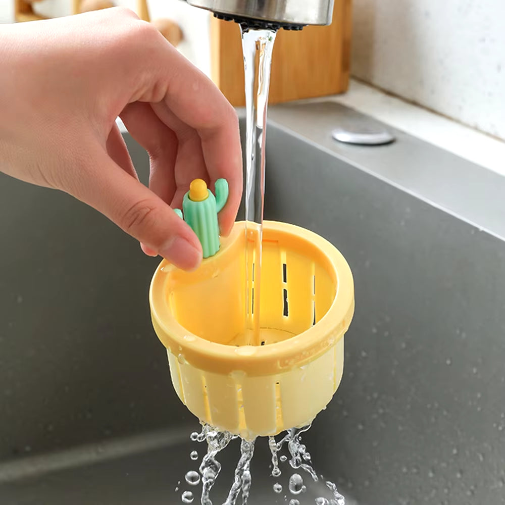 Cactus Sink Filter Food Slag Strainer Kitchen Sink Drain Kitchen Sink Strainer Drain Basket Cactus Shaped Kitchen Accessories