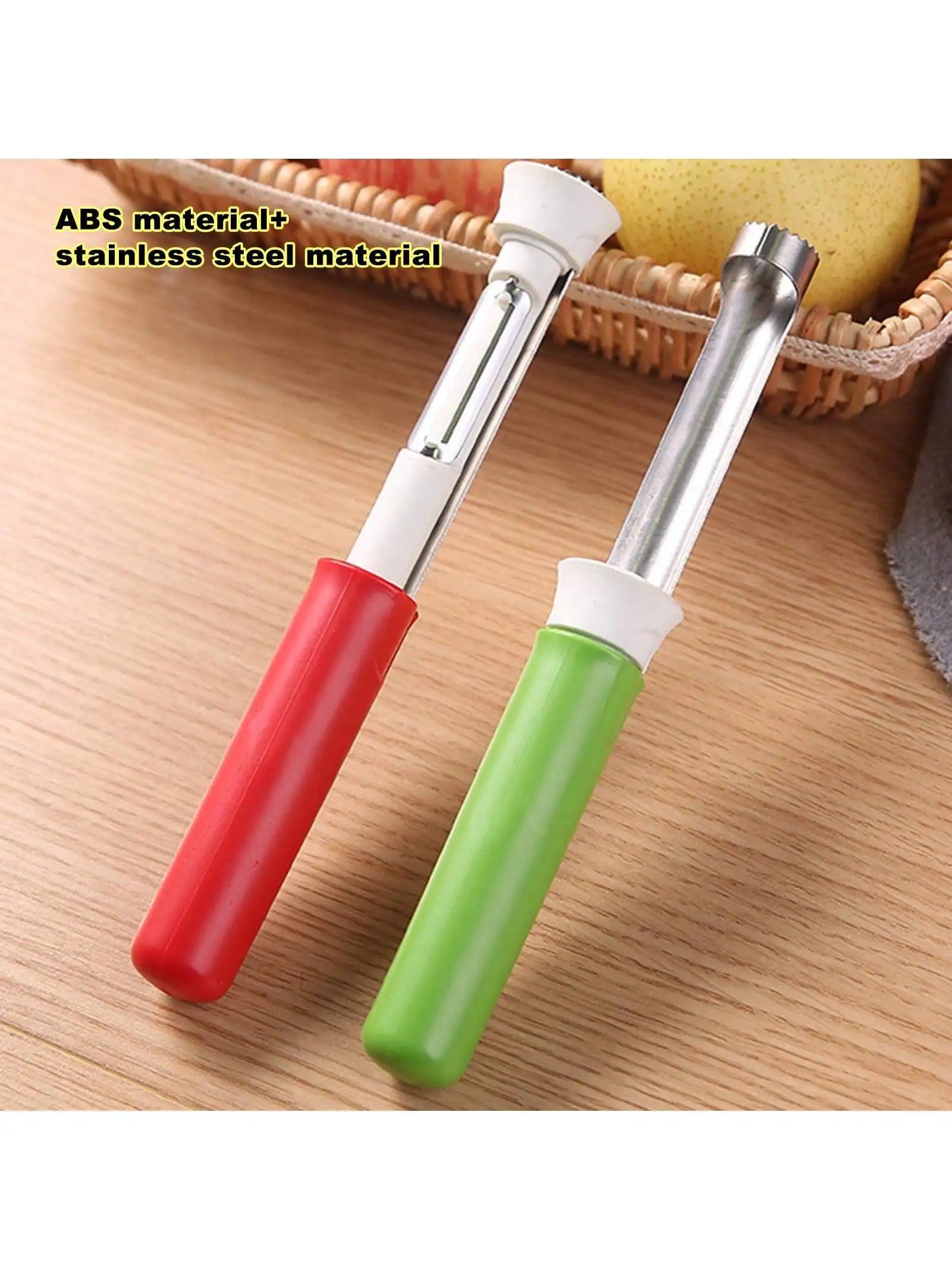 2 in 1 Stainless Steel Fruit Corer Peeler Apple Pear Seed Remover Vegetable Tool Apple Parer Pitter Seeder Kitchen Gadgets Tool