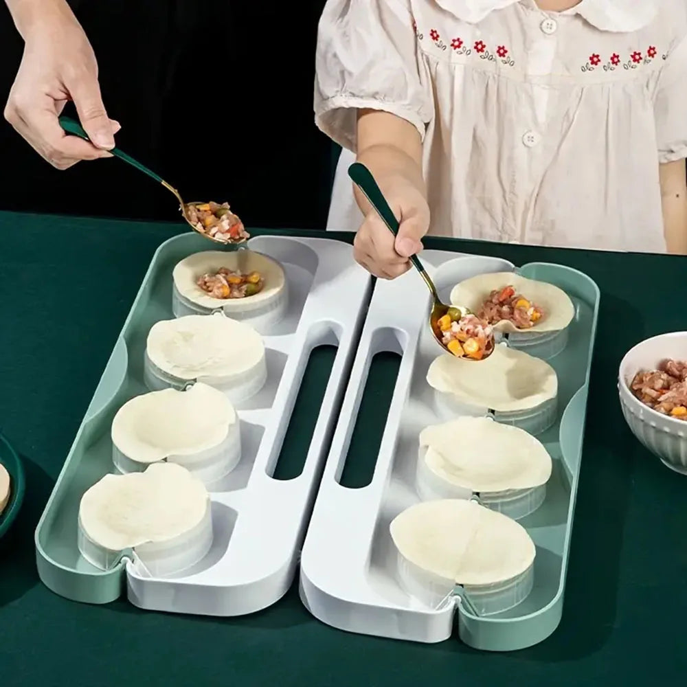 8-Grid Dumpling Making Mold | Pleated Pressing Edge Design for Perfect Dumplings – Labor-Saving Kitchen Accessory