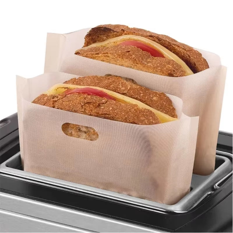 Reusable Toaster Bag Non Stick Bread Bag Sandwich Bags Fiberglass Toast Microwave Heating Pastry Tools