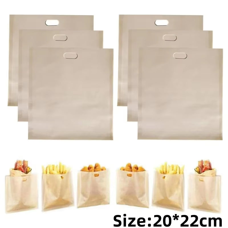 Reusable Toaster Bag Non Stick Bread Bag Sandwich Bags Fiberglass Toast Microwave Heating Pastry Tools