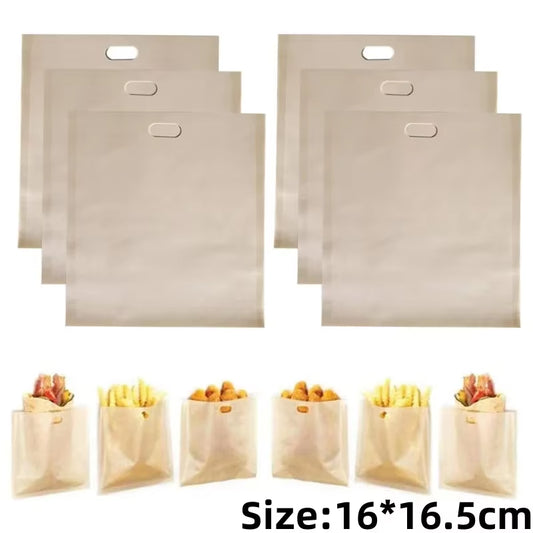 Reusable Toaster Bag Non Stick Bread Bag Sandwich Bags Fiberglass Toast Microwave Heating Pastry Tools