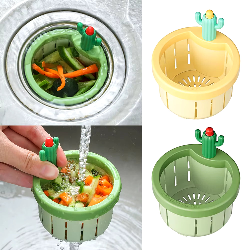 Cactus Sink Filter Food Slag Strainer Kitchen Sink Drain Kitchen Sink Strainer Drain Basket Cactus Shaped Kitchen Accessories