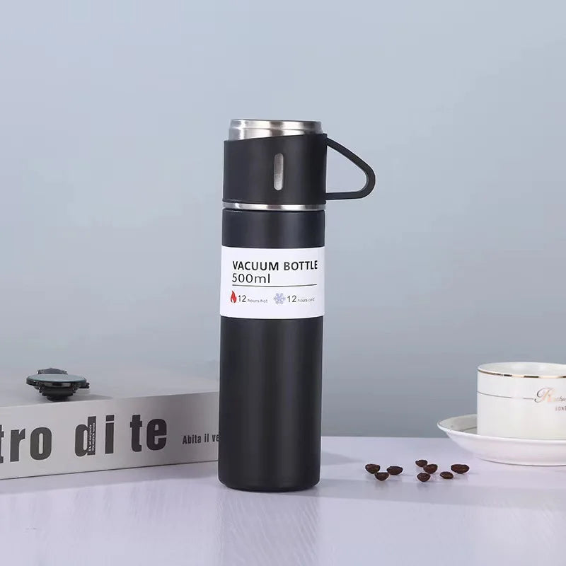 500ML 304 Stainless Steel Vacuum Insulated Bottle Gift Set Office Business Style Coffee Mug Thermos Bottle Portable Flask Carafe