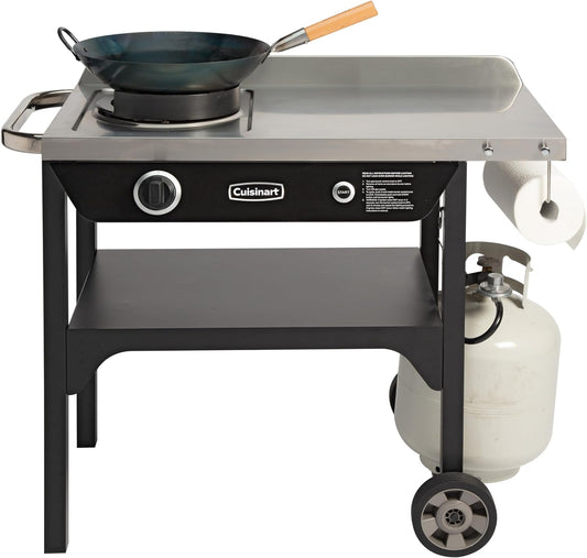 Cuisinart Outdoor Wok Station – 50,000 BTU Propane Burner with 14” Carbon Steel Wok 