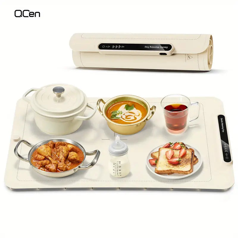 Electric Warming Tray, Full Surface Warming Mat for Food, Rollable and Portable, Fast Heating Pad with 3 Temperature Control, Auto Shut-Off, Plate Warmer for Buffets Part